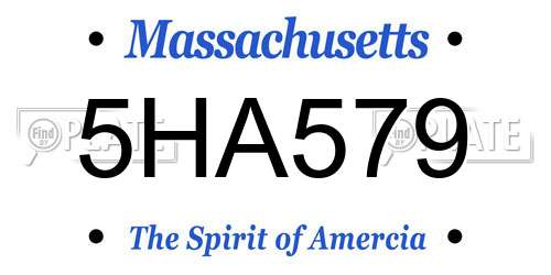 5HA579 Massachusetts License Plate