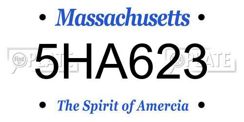 5HA623 Massachusetts License Plate