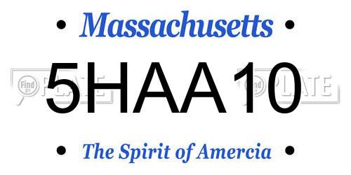 5HAA10 Massachusetts License Plate