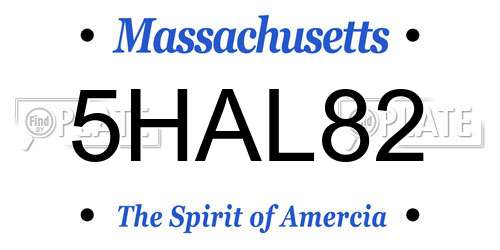 5HAL82 Massachusetts License Plate