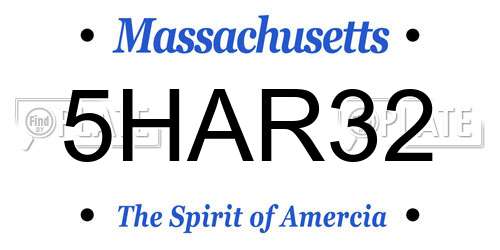 5HAR32 Massachusetts License Plate
