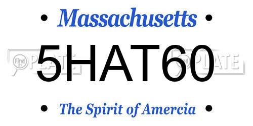 5HAT60 Massachusetts License Plate
