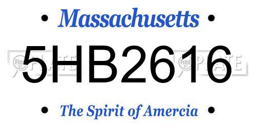 5HB2616 Massachusetts License Plate