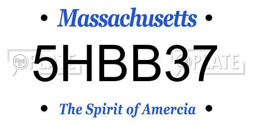 5HBB37 Massachusetts License Plate