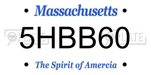 5HBB60 Massachusetts License Plate