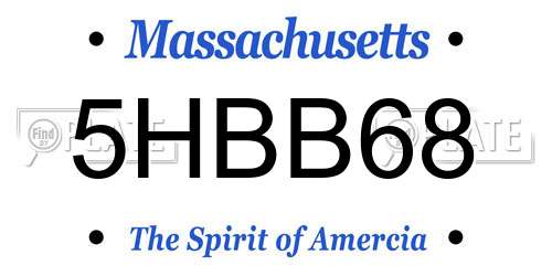 5HBB68 Massachusetts License Plate