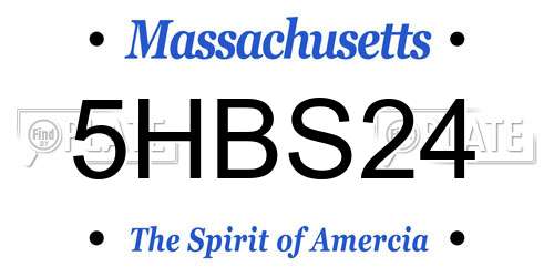 5HBS24 Massachusetts License Plate