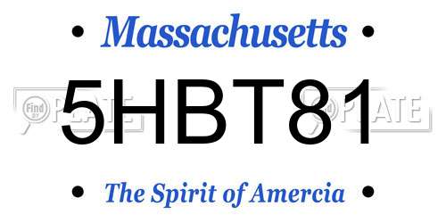 5HBT81 Massachusetts License Plate