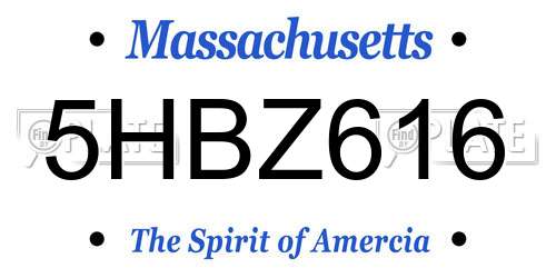 5HBZ616 Massachusetts License Plate