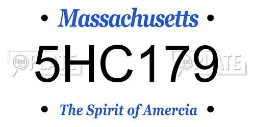 5HC179 Massachusetts License Plate