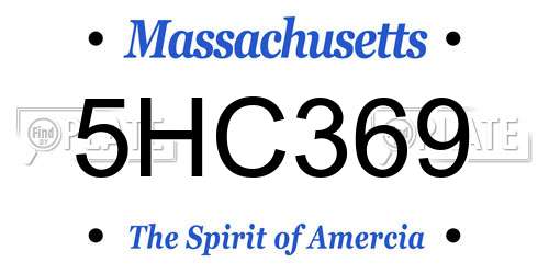 5HC369 Massachusetts License Plate
