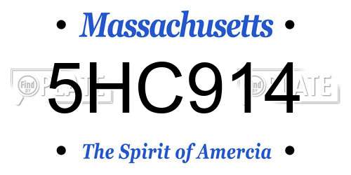 5HC914 Massachusetts License Plate