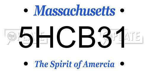5HCB31 Massachusetts License Plate