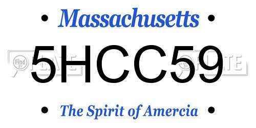 5HCC59 Massachusetts License Plate