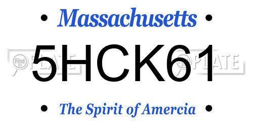 5HCK61 Massachusetts License Plate