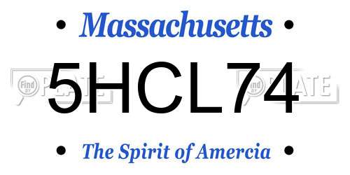 5HCL74 Massachusetts License Plate
