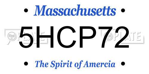 5HCP72 Massachusetts License Plate