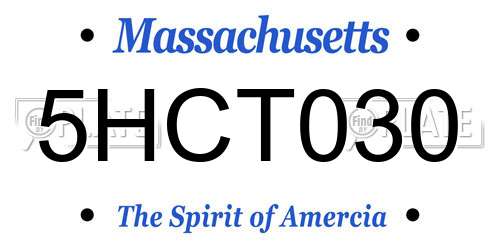 5HCT030 Massachusetts License Plate