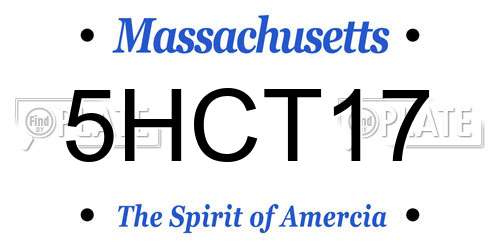 5HCT17 Massachusetts License Plate