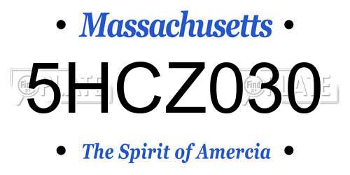 5HCZ030 Massachusetts License Plate