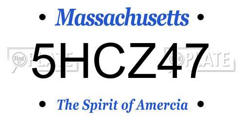 5HCZ47 Massachusetts License Plate