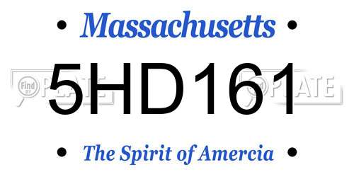 5HD161 Massachusetts License Plate