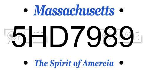 5HD7989 Massachusetts License Plate
