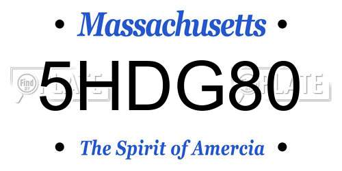 5HDG80 Massachusetts License Plate