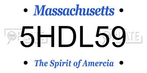 5HDL59 Massachusetts License Plate