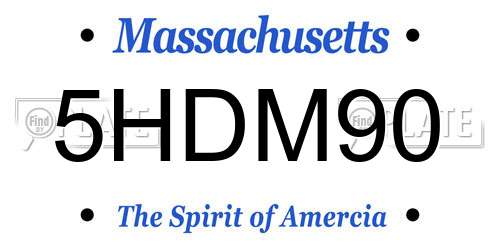 5HDM90 Massachusetts License Plate