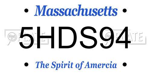 5HDS94 Massachusetts License Plate