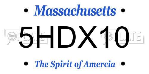 5HDX10 Massachusetts License Plate