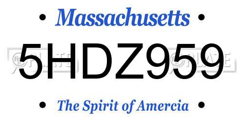 5HDZ959 Massachusetts License Plate