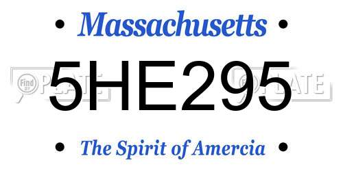 5HE295 Massachusetts License Plate