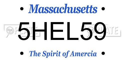5HEL59 Massachusetts License Plate
