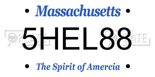 5HEL88 Massachusetts License Plate