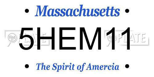 5HEM11 Massachusetts License Plate