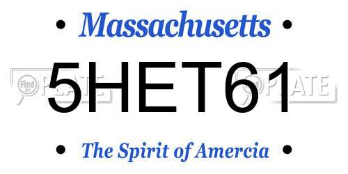 5HET61 Massachusetts License Plate