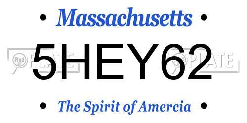 5HEY62 Massachusetts License Plate