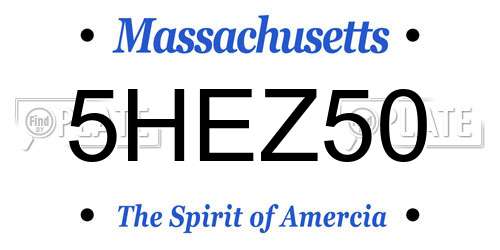 5HEZ50 Massachusetts License Plate
