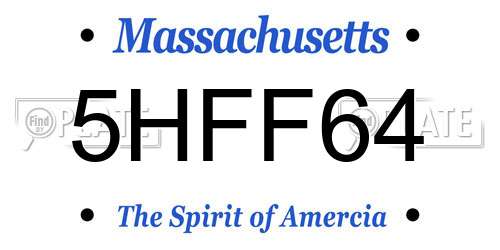 5HFF64 Massachusetts License Plate