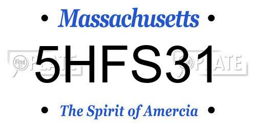 5HFS31 Massachusetts License Plate