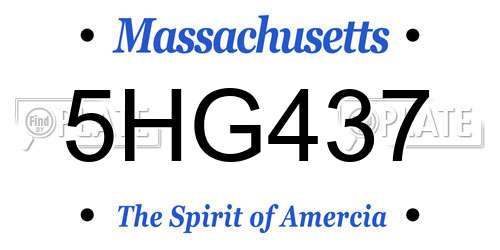 5HG437 Massachusetts License Plate