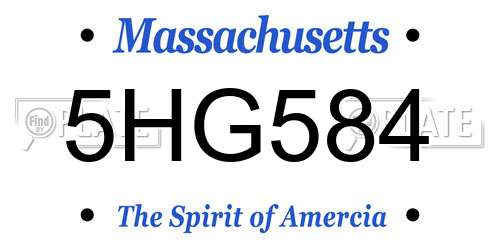 5HG584 Massachusetts License Plate