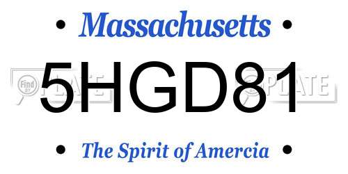 5HGD81 Massachusetts License Plate