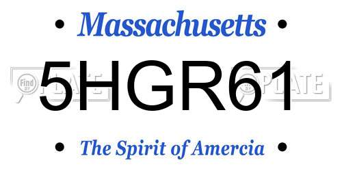 5HGR61 Massachusetts License Plate