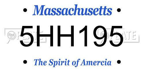 5HH195 Massachusetts License Plate