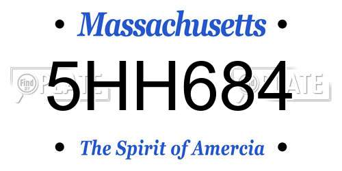 5HH684 Massachusetts License Plate