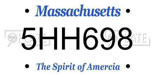 5HH698 Massachusetts License Plate