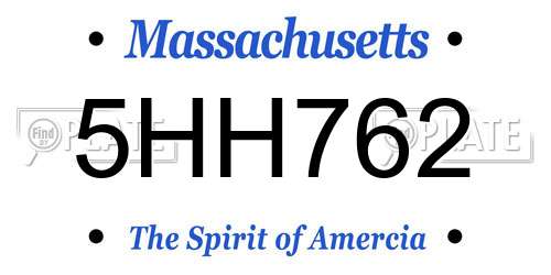5HH762 Massachusetts License Plate